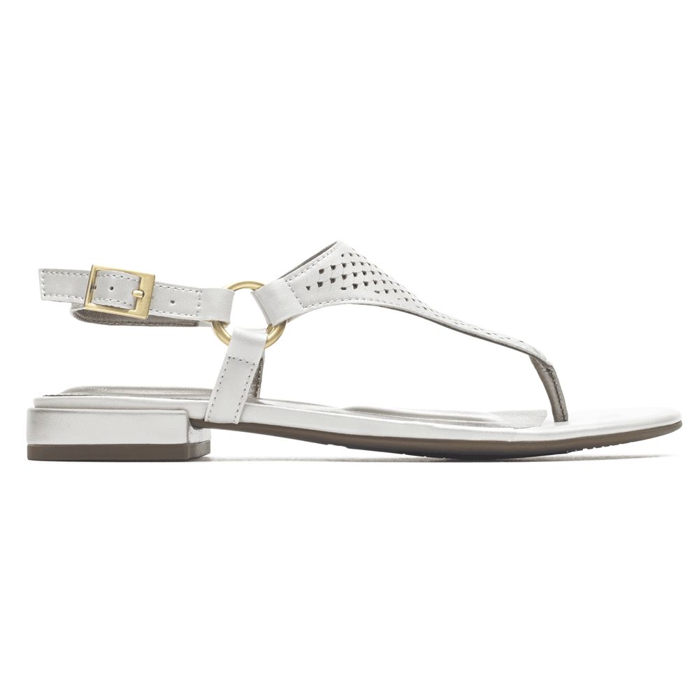 Rockport Total Motion Zosia Thong - Womens Sandals - White - NZ (JMG-025983)